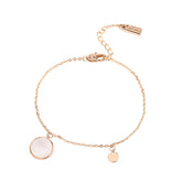 Round Mother of Pearl Silver Bracelet for Women